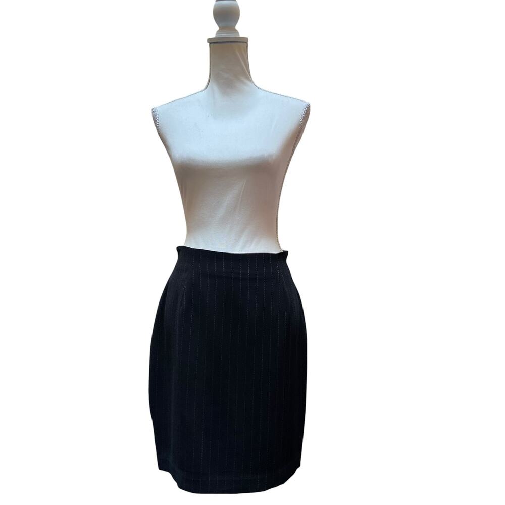 BEHAR New York Black Pinstripe Pencil Skirt Womens Size 10 Career Lined